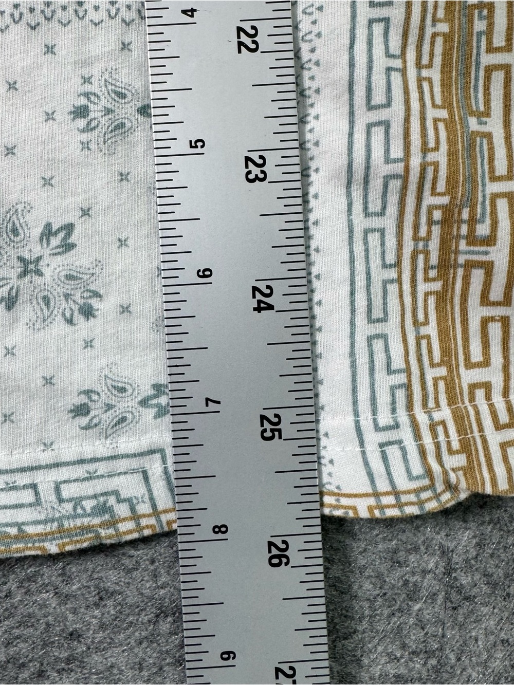GUESS Men's White Tee with Gold and Light Blue Ornamental Print - Picture 5 of 6